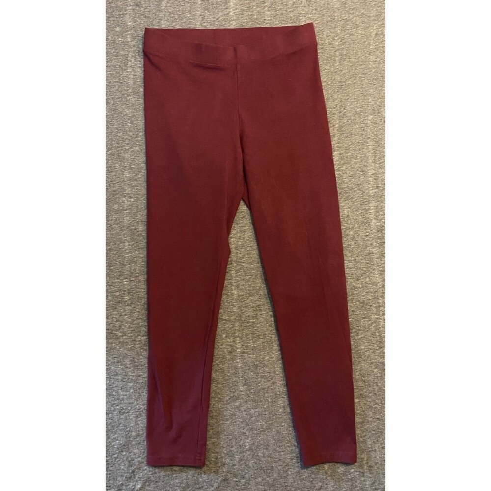 Simply Vera Vera Wang‎ Burgundy Cotton Blend Leggings Size Large Womens Purple